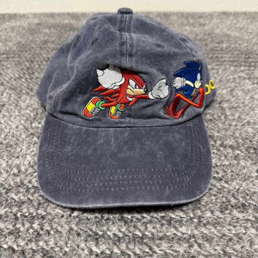 Sonic The Hedgehog Knuckles Sonic Embroidered Baseball Cap‎ Washed Cotton